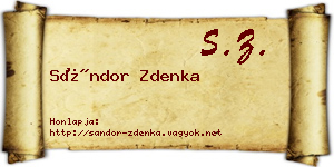 Sándor Zdenka névjegykártya